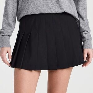 Theory Black Pleated Mini Skirt